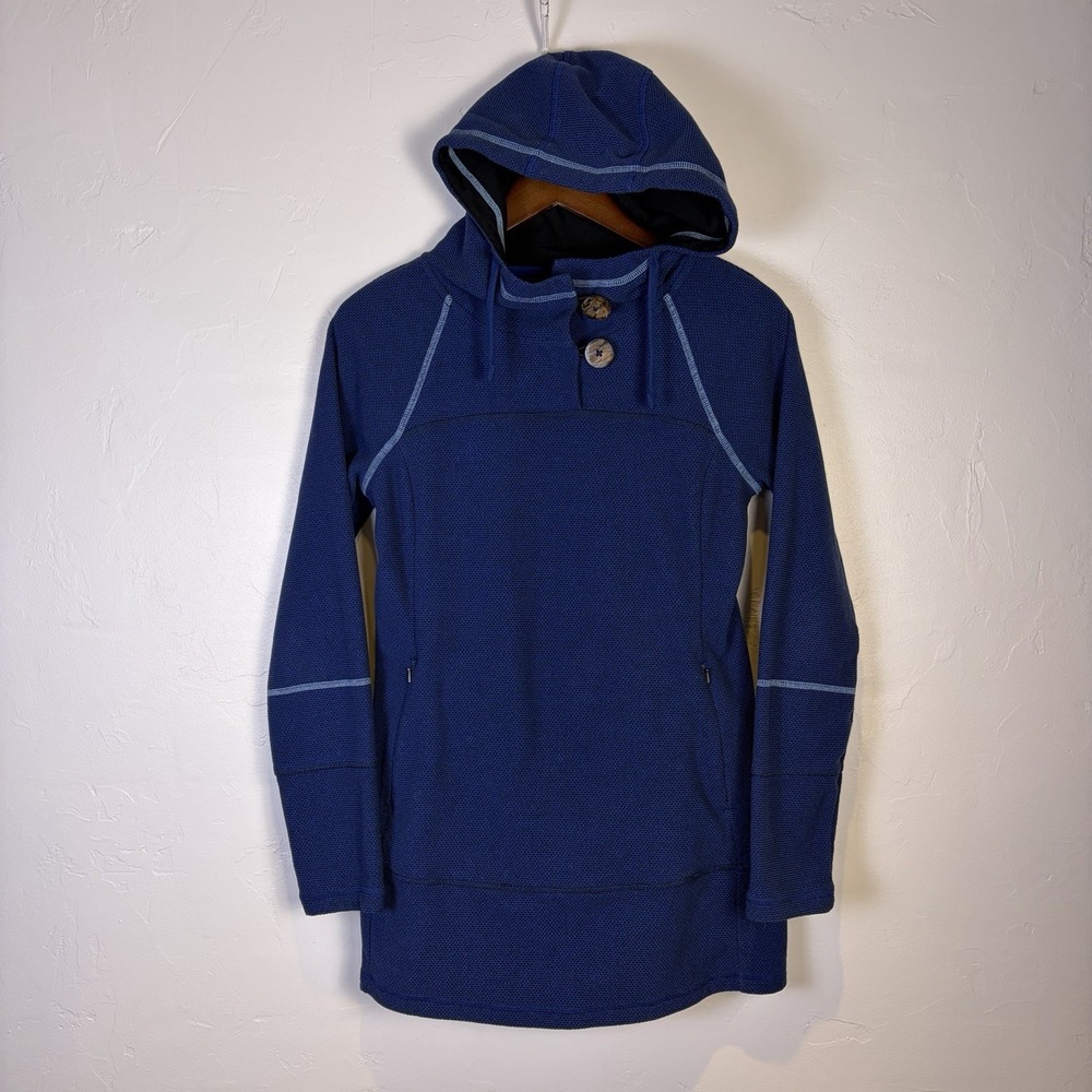 PrAna Pullover Hoodie Woman's Size S Blue Athleisure Warm Cozy Casual Streetwear